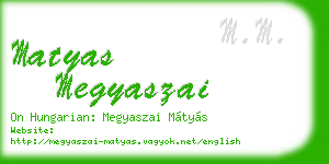 matyas megyaszai business card
